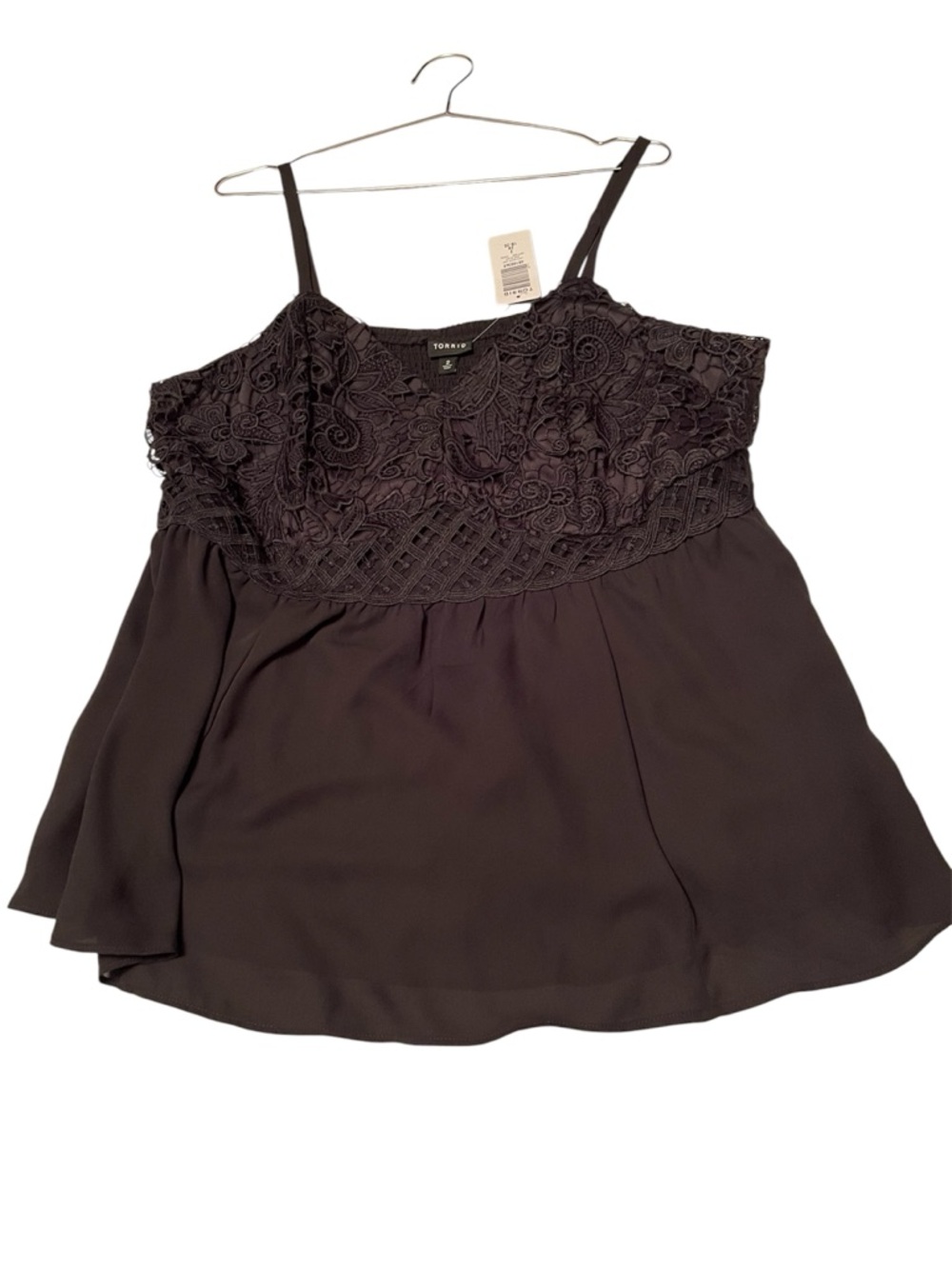Torrid black  Lace Bodice Camisole Top size 2 nwt